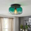 Boza green glass ceiling light with dark green gradient shade, round 28 cm, E27
