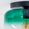 Boza green glass ceiling light with dark green gradient shade, round 28 cm, E27