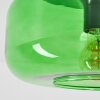 Boza retro flush ceiling light with green glass shade, Ø 28 cm, E27 fitting