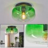 Boza round ceiling light with green gradient glass shade, E27, 28 cm diameter