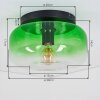 Boza round ceiling light with green gradient glass shade, E27, 28 cm diameter