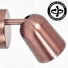 Lemak LED wall spotlight, copper adjustable wall light with swivel head
