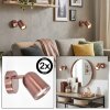 Lemak LED copper wall light set of 2, adjustable GU10 reading spotlight