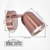 Lemak LED copper wall light set of 2, adjustable GU10 reading spotlight