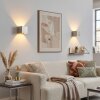 Modern square Up & Down wall light Badajoz, set of 2 in sand-coloured metal