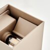 Modern square Up & Down wall light Badajoz, set of 2 in sand-coloured metal