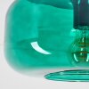 Boza green glass ceiling light, flush mount lamp with rounded retro shade