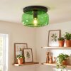 Boza green glass ceiling light, retro flush mount for dining room and hallway