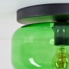 Boza green glass ceiling light, retro flush mount for dining room and hallway