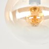 Gastor ceiling light with amber glass globe, retro flush mount for hallway