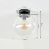 Vintage globe light Gastor with clear glass shade, ø 25 cm and canopy