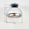 Gastor smoked glass ceiling light, globe flush mount lamp with E27 socket