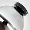 Gastor smoked glass ceiling light with globe shade, E27 retro hallway lamp