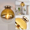 Gastor globe ceiling light, round E27 flush mount for modern vintage rooms