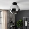 Gastor ceiling light with smoked glass globe shade, E27, retro vintage style