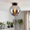 Gastor ceiling light with smoked glass globe shade, E27, retro vintage style