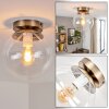 Gastor glass globe ceiling light, flush mount ceiling lamp in antique brass