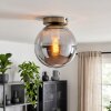 Gastor smoked glass globe ceiling light, vintage ceiling light in brass finish