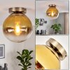 Gastor globe ceiling light, round flush-mount ceiling light, retro E27 fitting