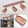 Lemak copper LED ceiling spotlight, 3-light adjustable spot heads for living room