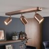 Lemak copper LED ceiling spotlight, 3-light adjustable spot heads for living room