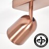Lemak copper LED ceiling spotlight, 3-light adjustable spot heads for living room