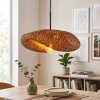 Bauro bamboo pendant light with curved woven shade, length 50 cm, E27 vintage