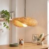 Bauro pendant light with curved woven shade, E27 dining room light, length 50 cm