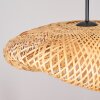 Bauro pendant light with curved woven shade, E27 dining room light, length 50 cm