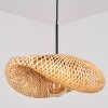 Bauro pendant light with curved woven shade, E27 dining room light, length 50 cm
