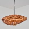 Bauro bamboo pendant light, dining room pendant light with organic woven shade, length 40 cm