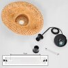 Bauro organic shade pendant light, woven-look shade for dining room, length 40 cm