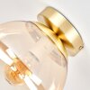 Gastor globe ceiling light, retro semi-flush ceiling lamp with E27 socket