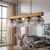 Ripoll wooden beam pendant light, 4-light dining room hanging lamp, length 75 cm