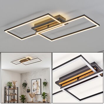 Velani LED ceiling light, rectangular flush mount with flat overlapping frames