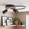 Velani LED ceiling light with adjustable spotlights, 2-flame ring for living room