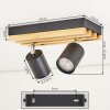 Velani LED ceiling spotlight with 2 rotating GU10 spots, modern Scandinavian