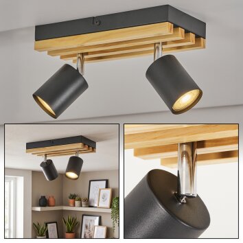 Velani LED ceiling spotlight with 2 rotating GU10 spots, modern Scandinavian