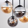 Cluster ceiling light Gastor with 4 modern amber and smoke glass shades