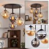 Gastor 4-light ceiling light with globe shade cluster, E14, retro vintage