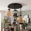 Gastor 4-light ceiling light with globe shade cluster, E14, retro vintage