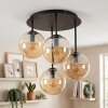 Globe ceiling light Gastor with four amber glass shades in a cluster arrangement, ø 15 cm