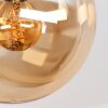 Globe ceiling light Gastor with four amber glass shades in a cluster arrangement, ø 15 cm