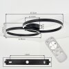 Narok LED ring ceiling light with remote control, modern living room ceiling lamp