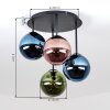 Gastor 4-light ceiling light with globe shades, retro living room light, E14