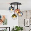 Gastor retro vintage E14 ceiling light with multicoloured glass globe shades, 4-light