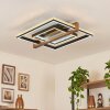 Selani flat LED ceiling light with remote control, geometric rectangular frame