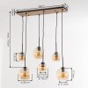 Koyoto 6-light pendant light for dining room, E27 globe-shade hanging light