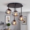 Modern Cluster Ceiling Light Chehalis, 4 clear and smoke-coloured glass shades, G9