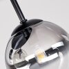 Modern Cluster Ceiling Light Chehalis, 4 clear and smoke-coloured glass shades, G9